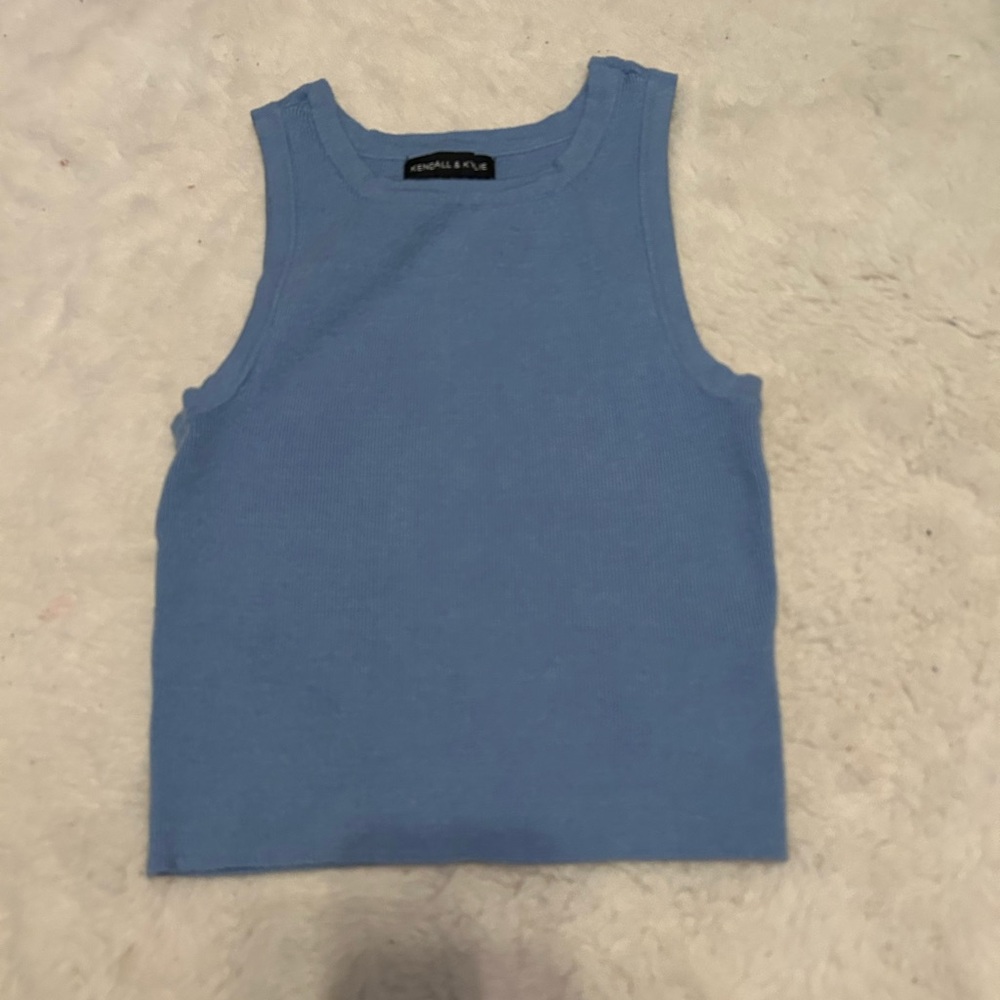 Kendall & Kylie Blue Tank Top Stretchy Knit